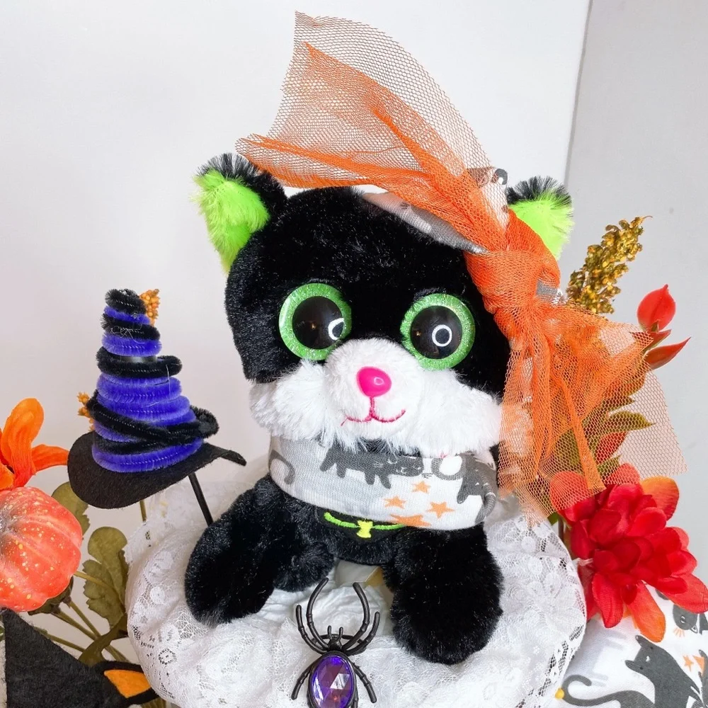 Girls Halloween Diaper Cake, Black cat Diaper Cake